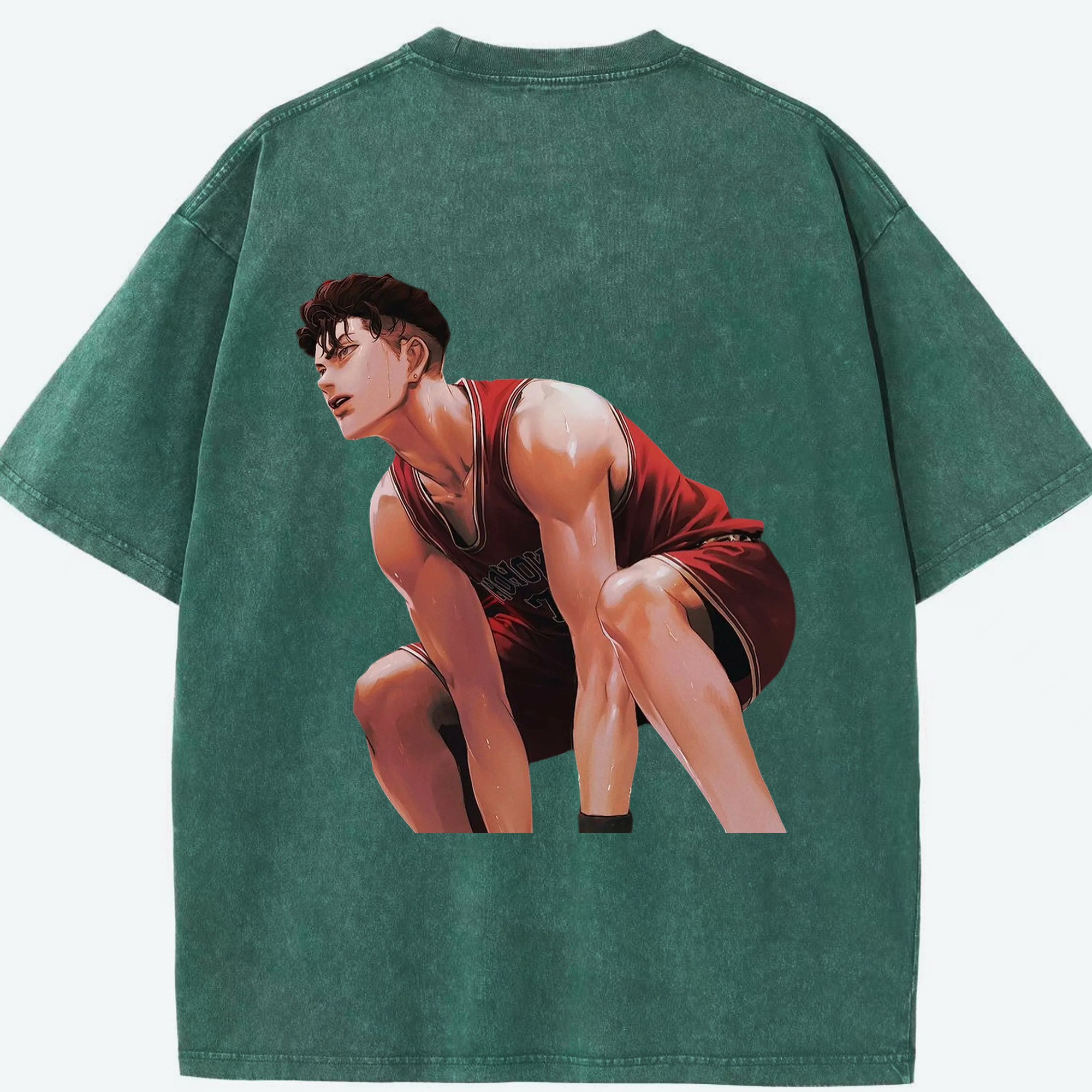 SLAM DUNK／スラムダンク 綿100% ヴィンテージ風 半袖Tシャツ（背面プリント）